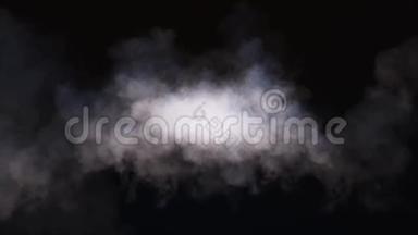 白色蒸汽/烟雾/墨水纹理动画VFX对黑色背景的影响。